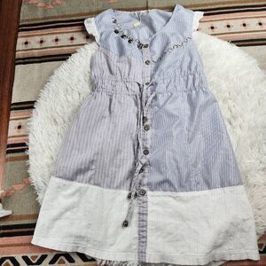 Forla Paris Women's Mixed Medium Stripe Eyelet Lace Boho Nautical Preppy Women's